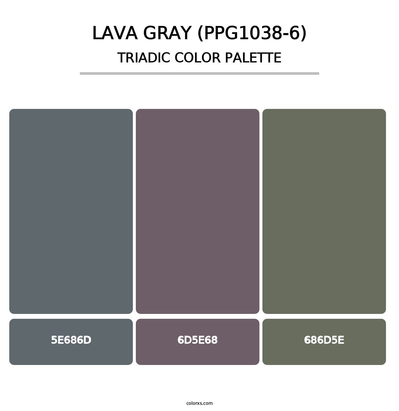 Lava Gray (PPG1038-6) - Triadic Color Palette