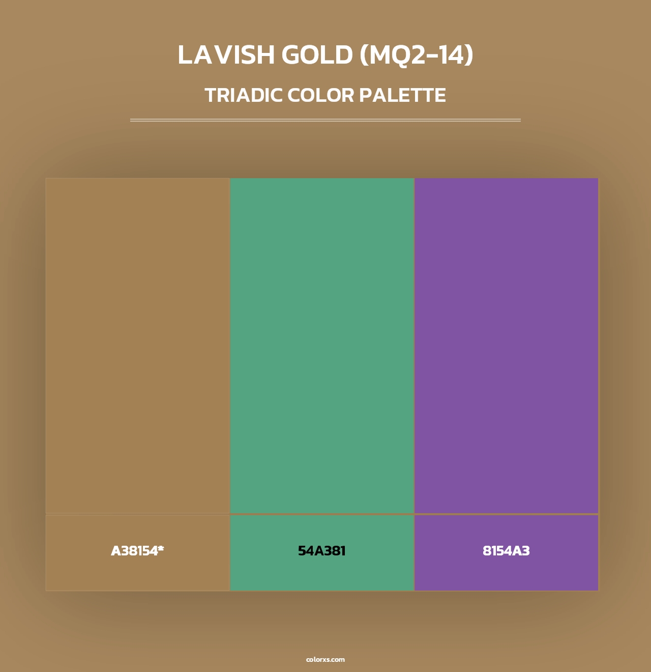 Lavish Gold (MQ2-14) - Triadic Color Palette