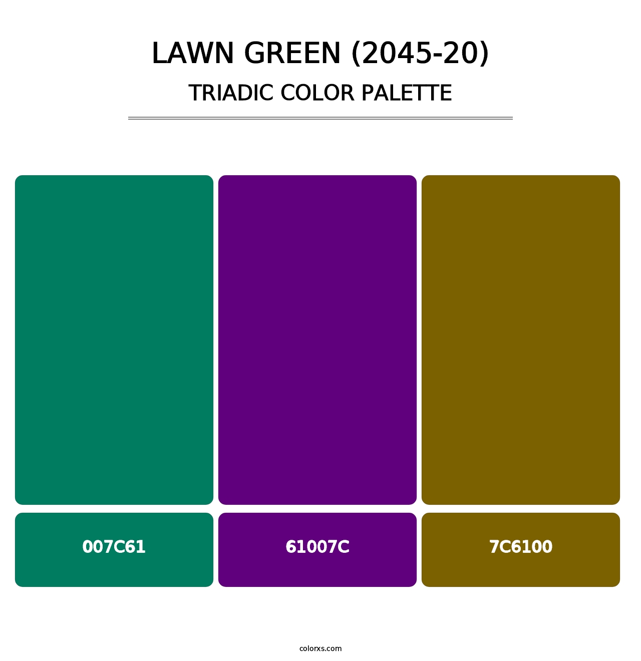 Lawn Green (2045-20) - Triadic Color Palette
