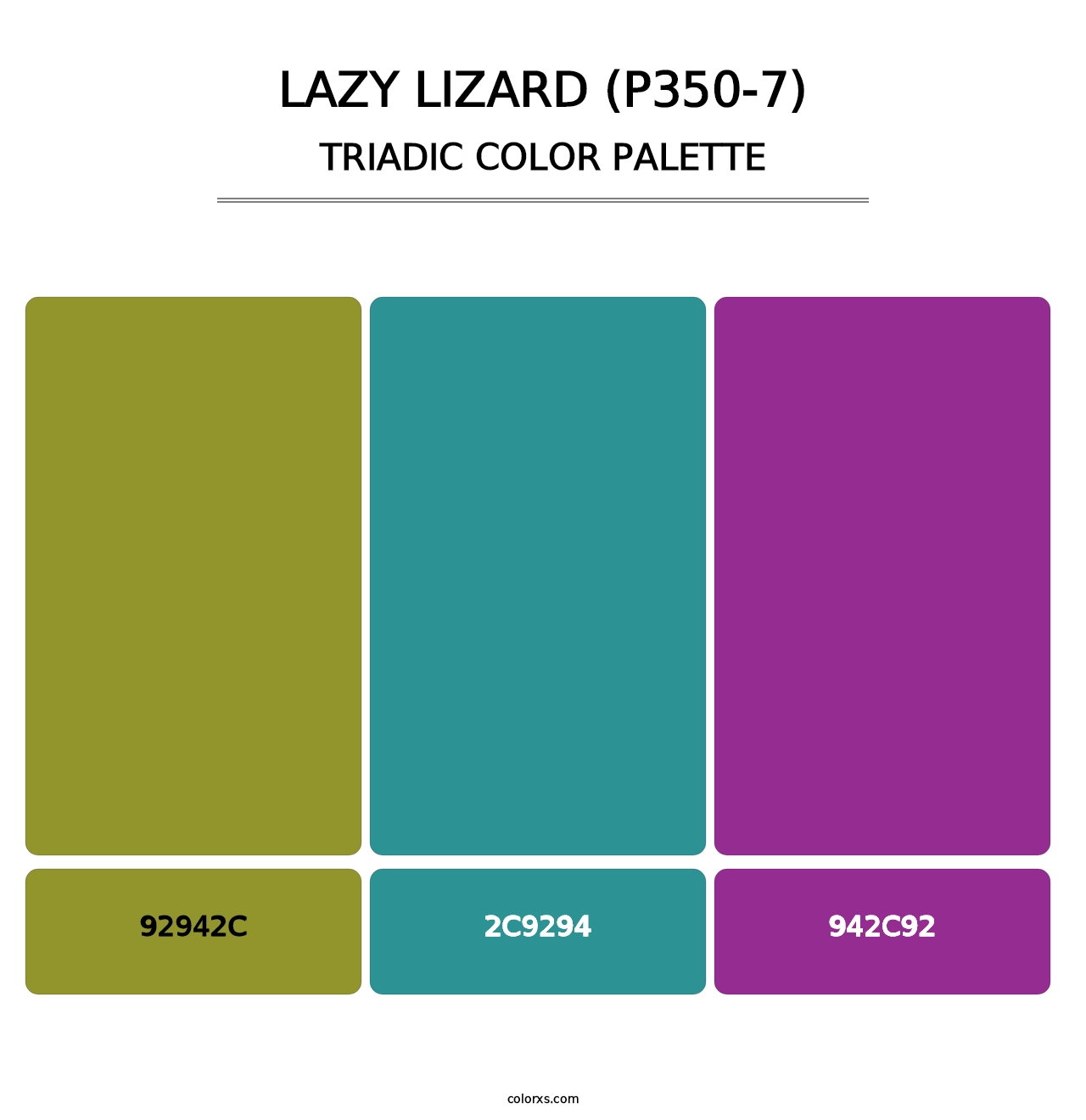 Lazy Lizard (P350-7) - Triadic Color Palette
