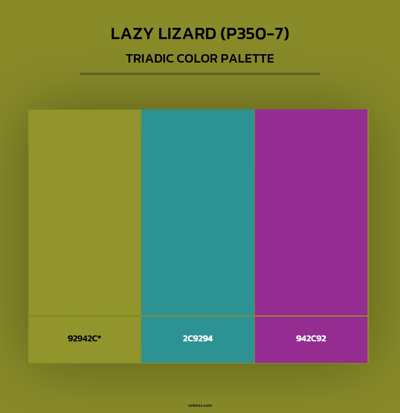 Lazy Lizard (P350-7) - Triadic Color Palette