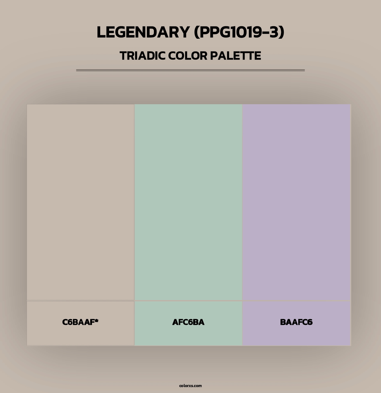 Legendary (PPG1019-3) - Triadic Color Palette