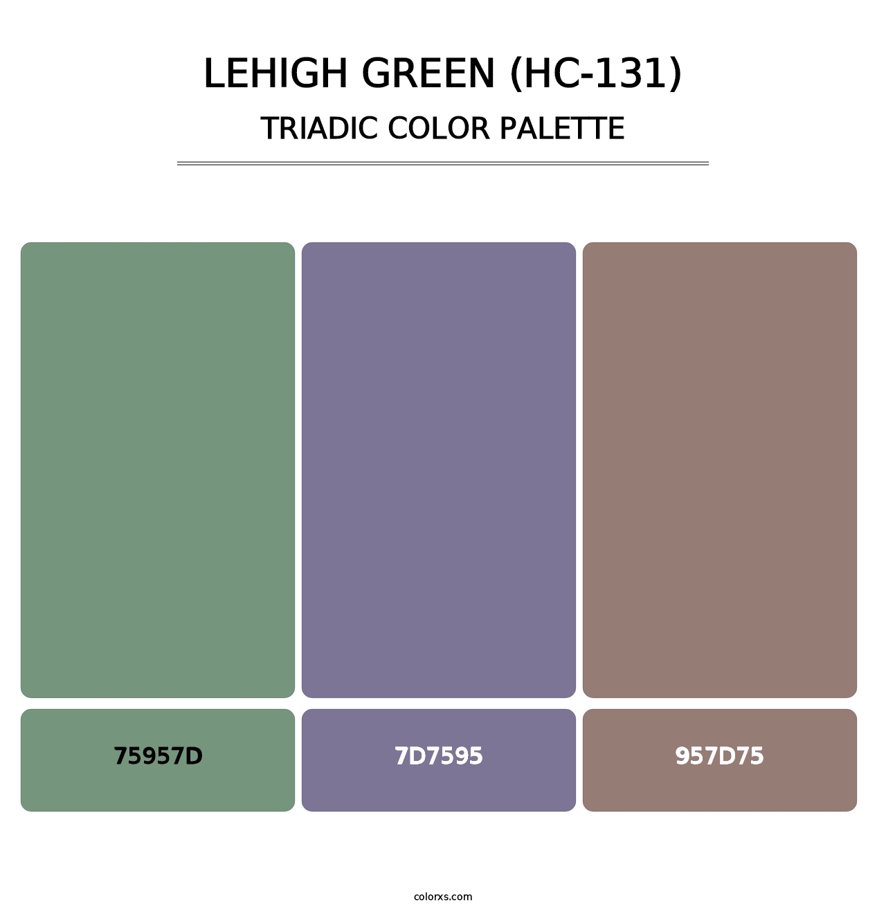 Lehigh Green (HC-131) - Triadic Color Palette