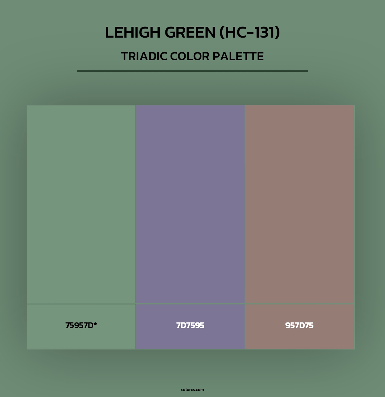 Lehigh Green (HC-131) - Triadic Color Palette