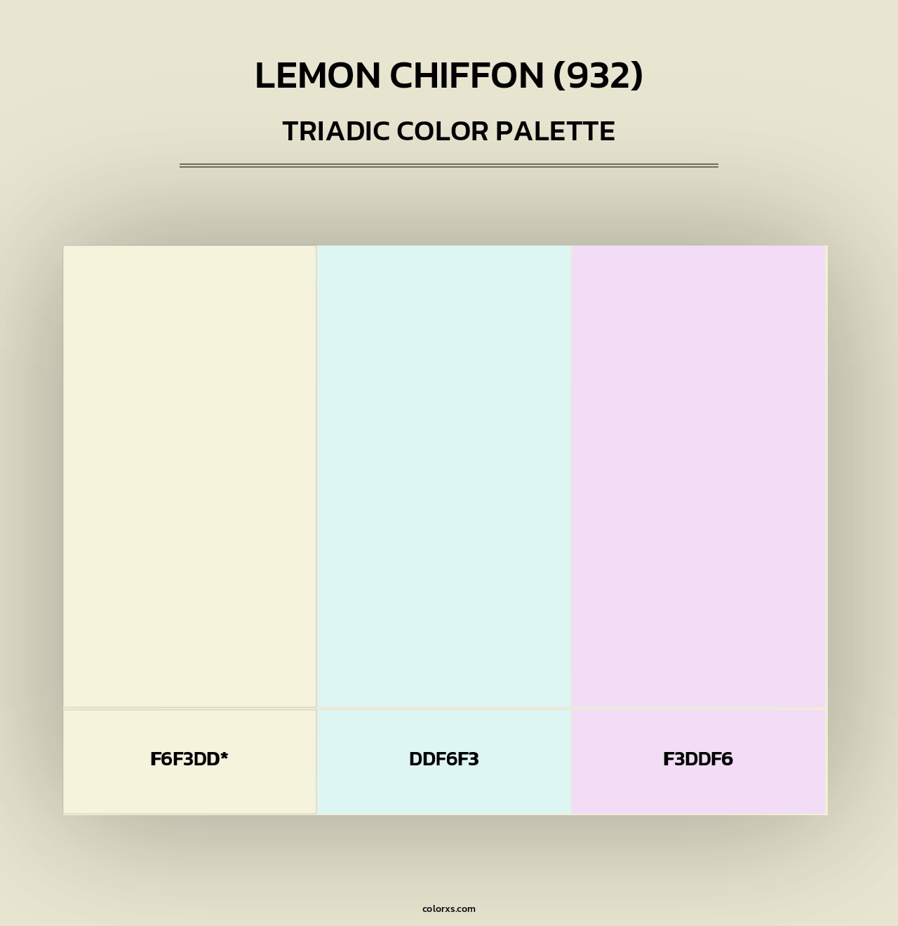 Lemon Chiffon (932) - Triadic Color Palette