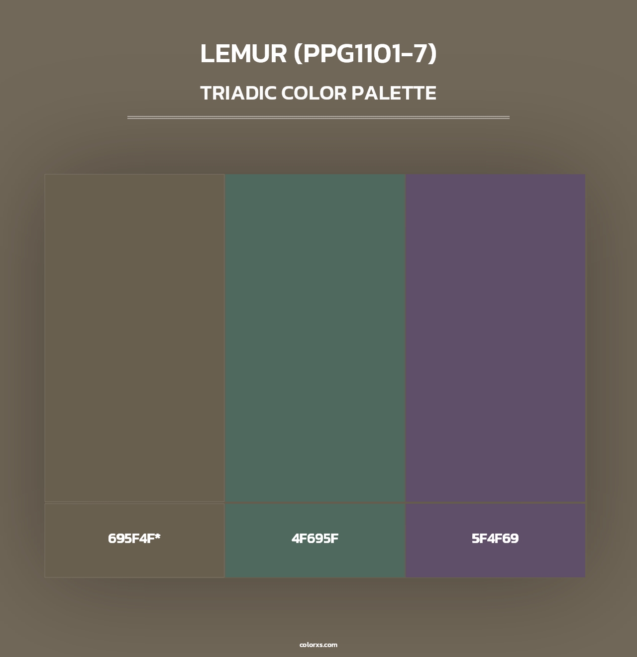 Lemur (PPG1101-7) - Triadic Color Palette