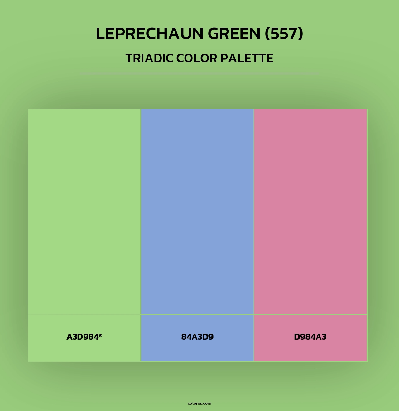 Leprechaun Green (557) - Triadic Color Palette