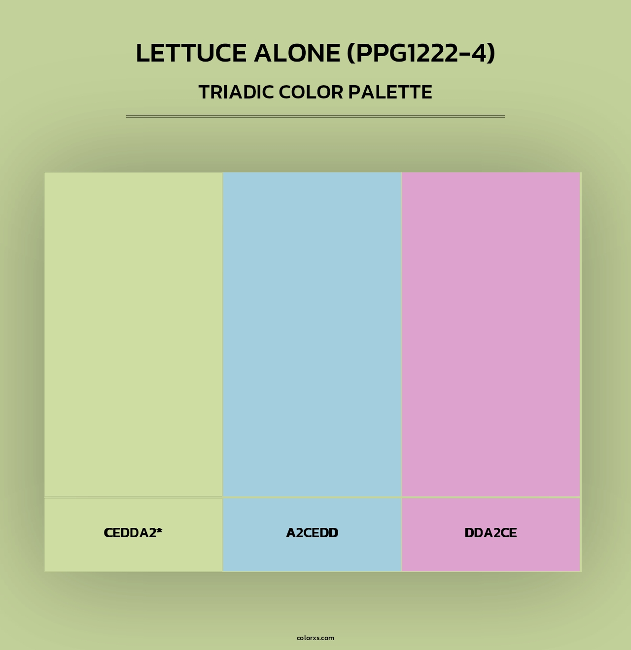 Lettuce Alone (PPG1222-4) - Triadic Color Palette