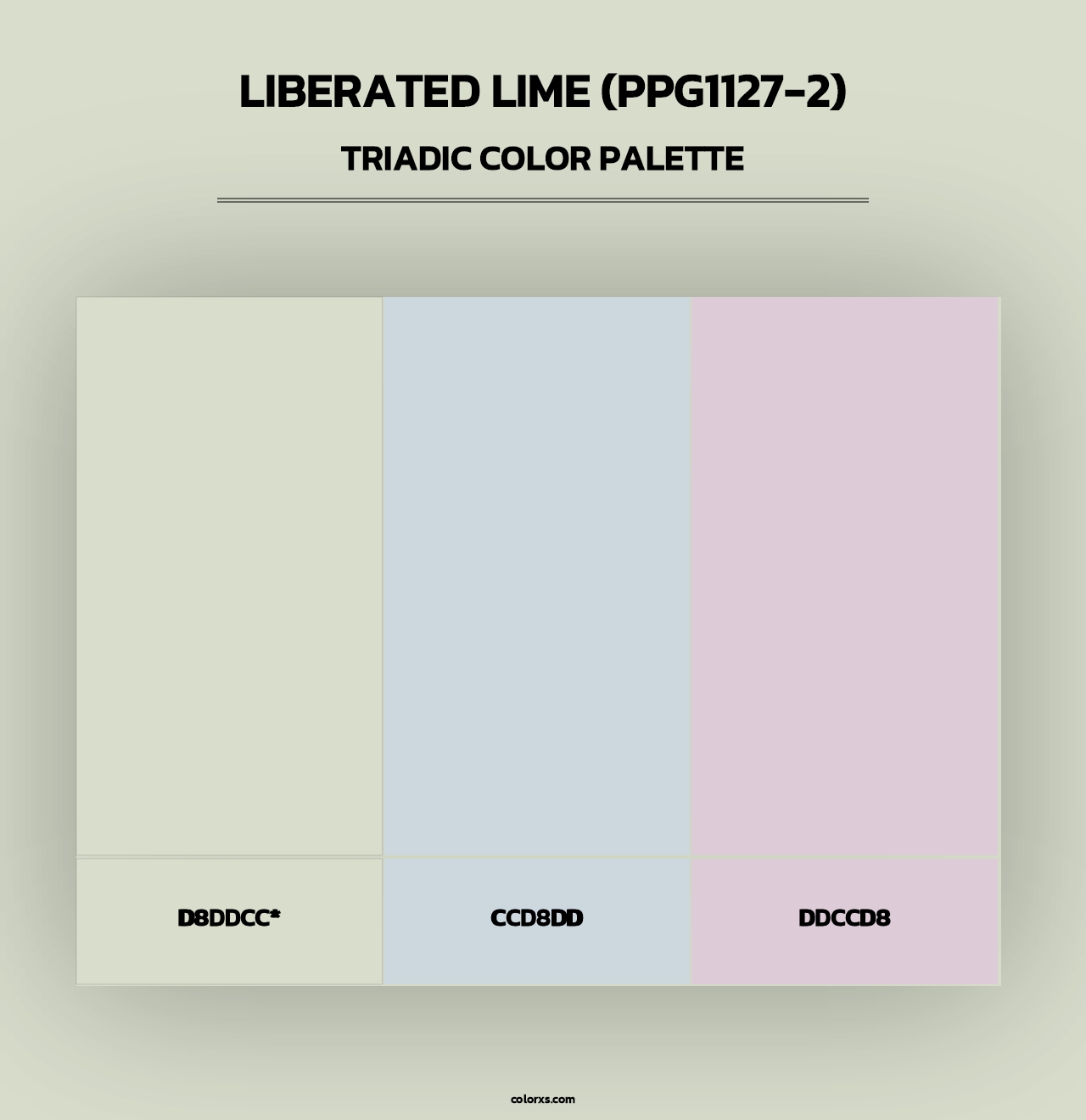 Liberated Lime (PPG1127-2) - Triadic Color Palette