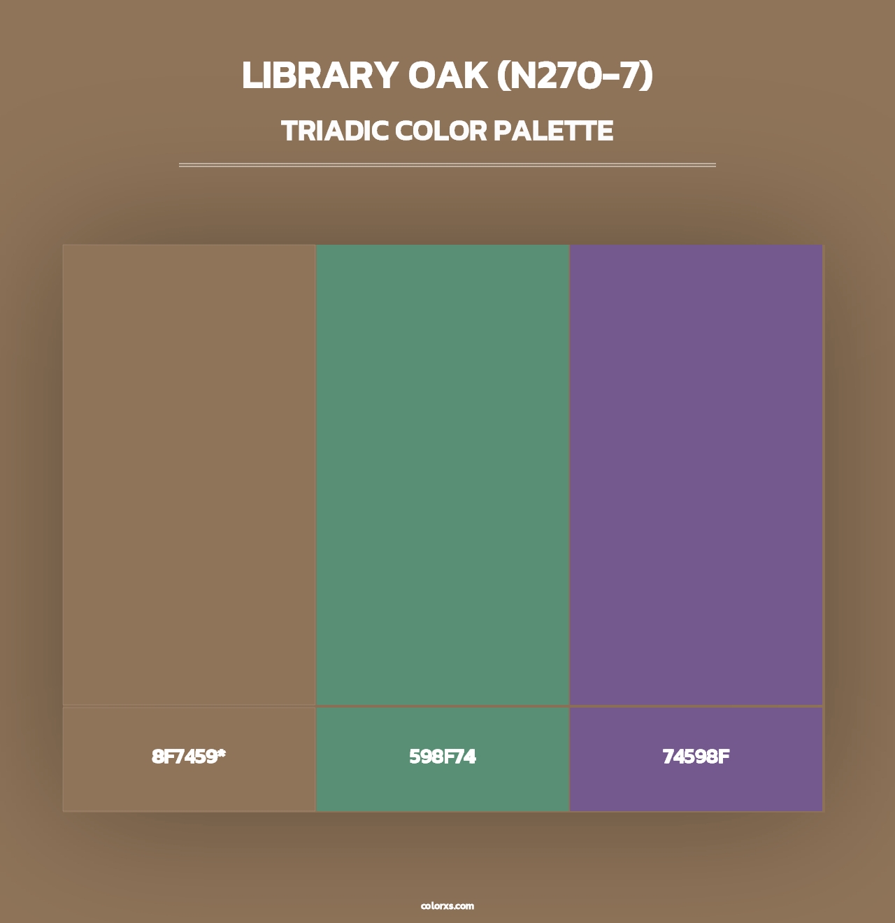 Library Oak (N270-7) - Triadic Color Palette