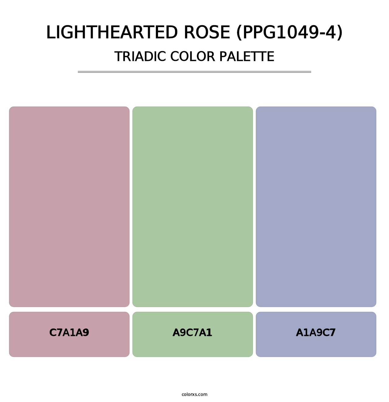 Lighthearted Rose (PPG1049-4) - Triadic Color Palette