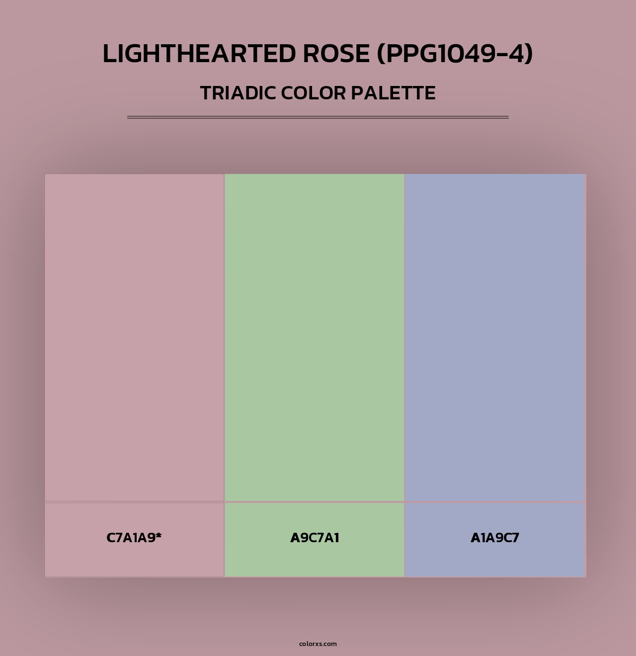 Lighthearted Rose (PPG1049-4) - Triadic Color Palette