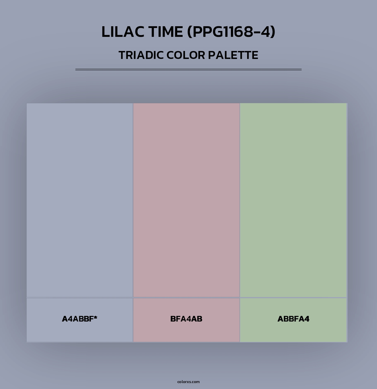 Lilac Time (PPG1168-4) - Triadic Color Palette
