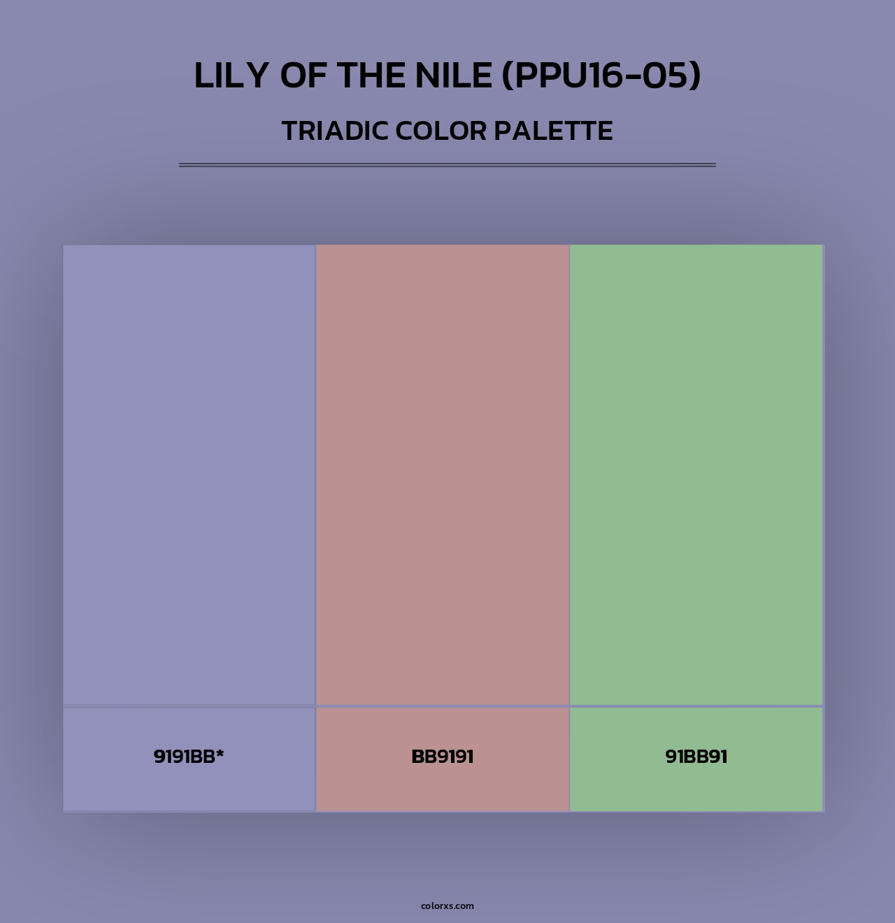Lily Of The Nile (PPU16-05) - Triadic Color Palette