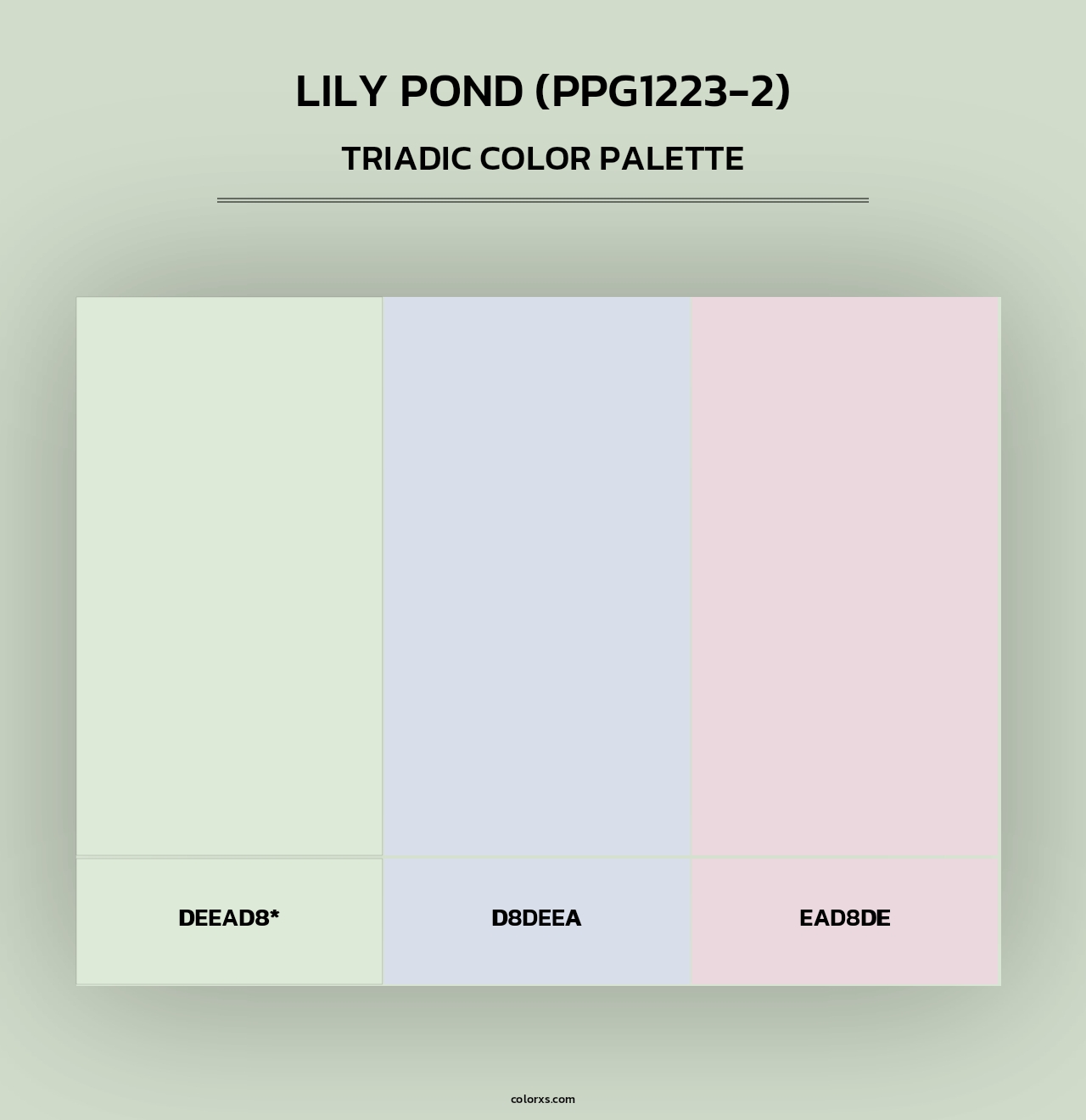 Lily Pond (PPG1223-2) - Triadic Color Palette