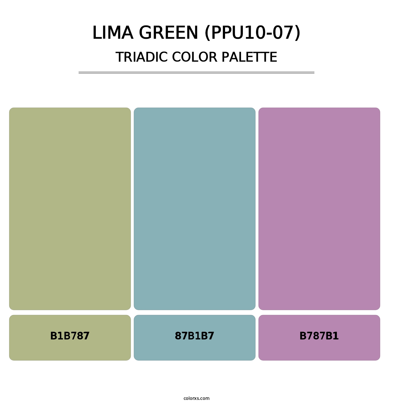 Lima Green (PPU10-07) - Triadic Color Palette