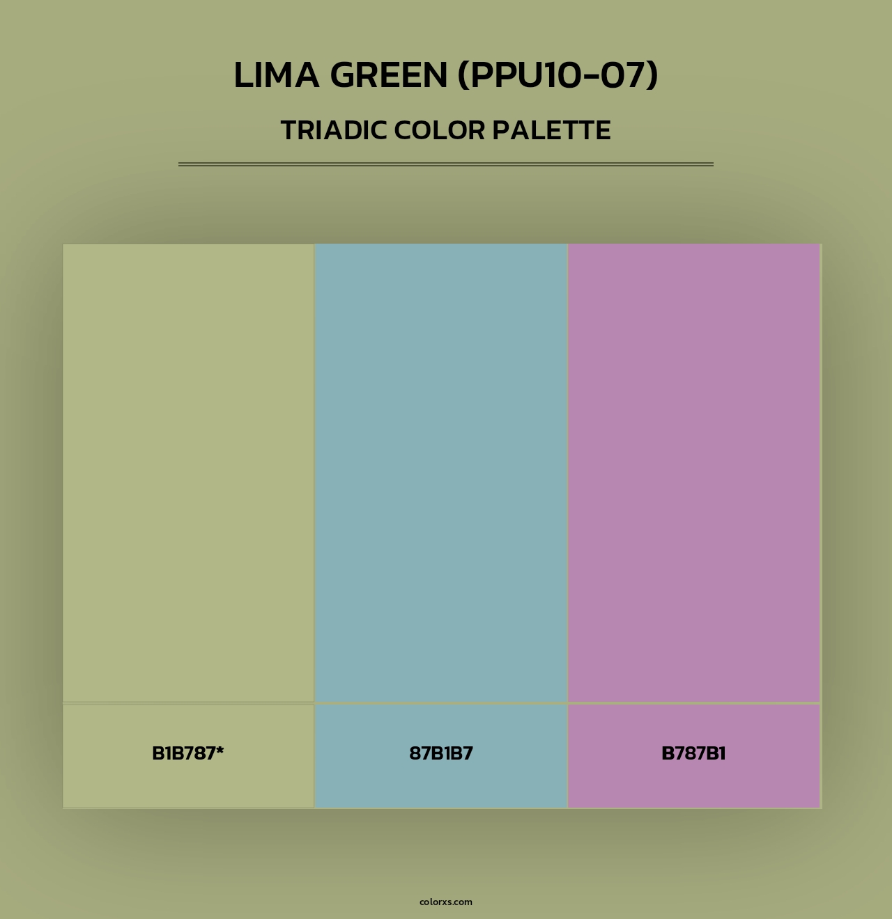 Lima Green (PPU10-07) - Triadic Color Palette