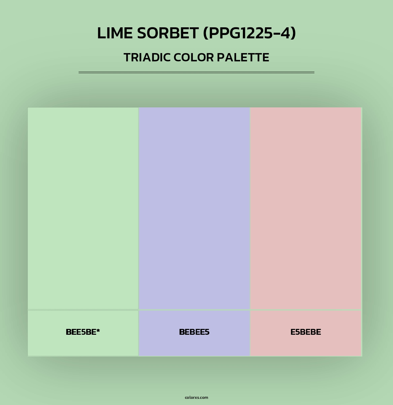 Lime Sorbet (PPG1225-4) - Triadic Color Palette
