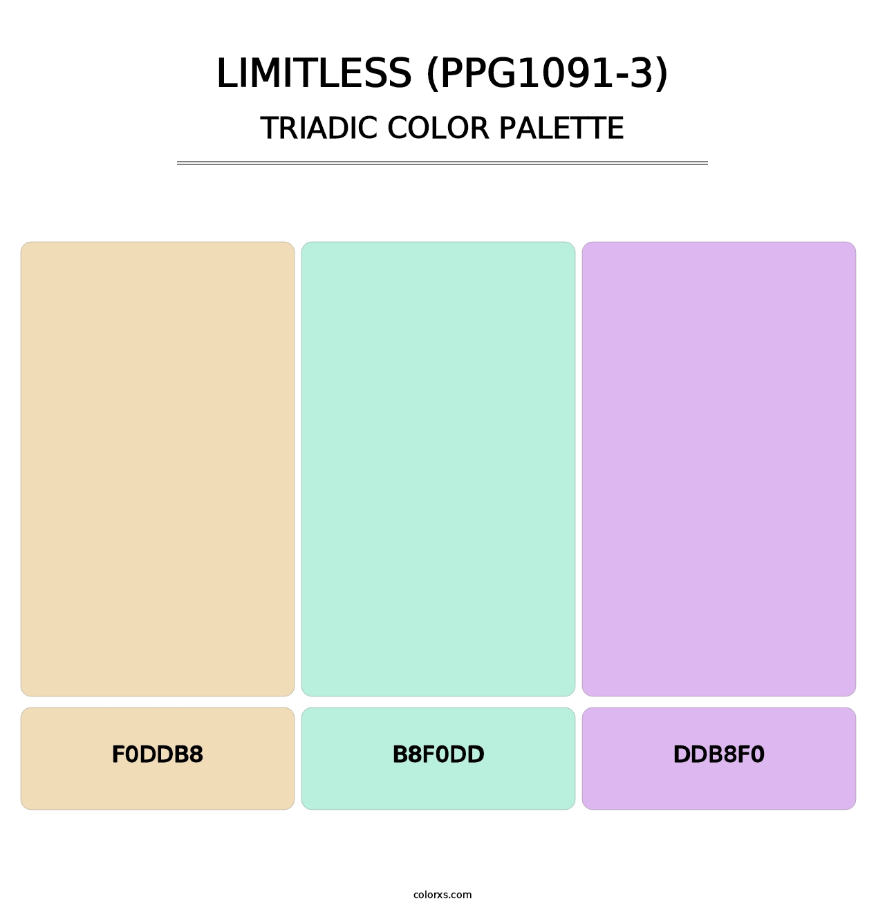 Limitless (PPG1091-3) - Triadic Color Palette