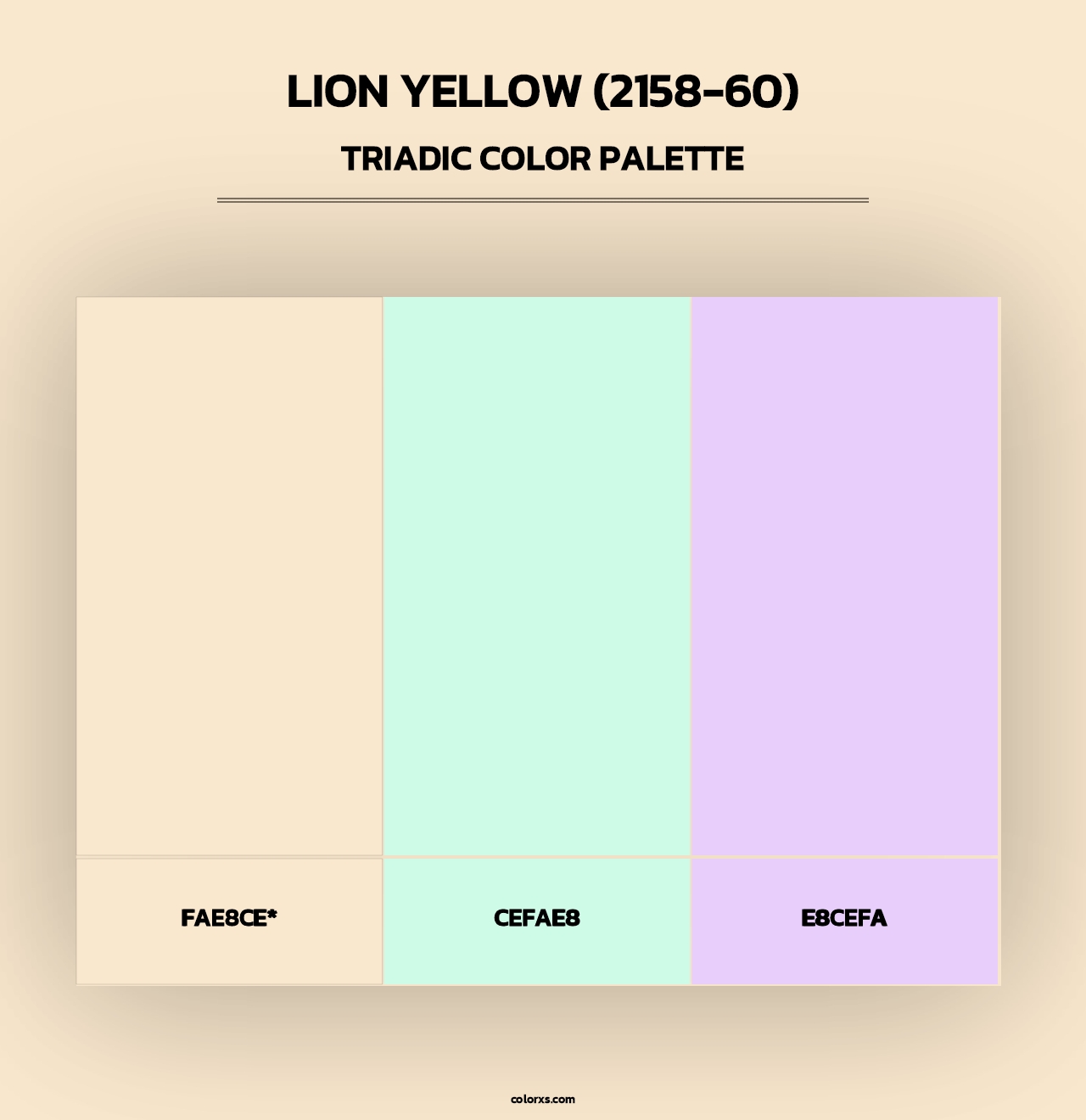 Lion Yellow (2158-60) - Triadic Color Palette