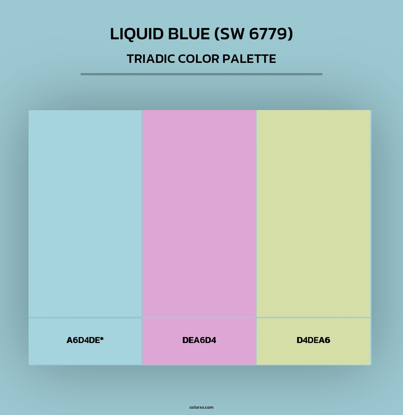 Liquid Blue (SW 6779) - Triadic Color Palette