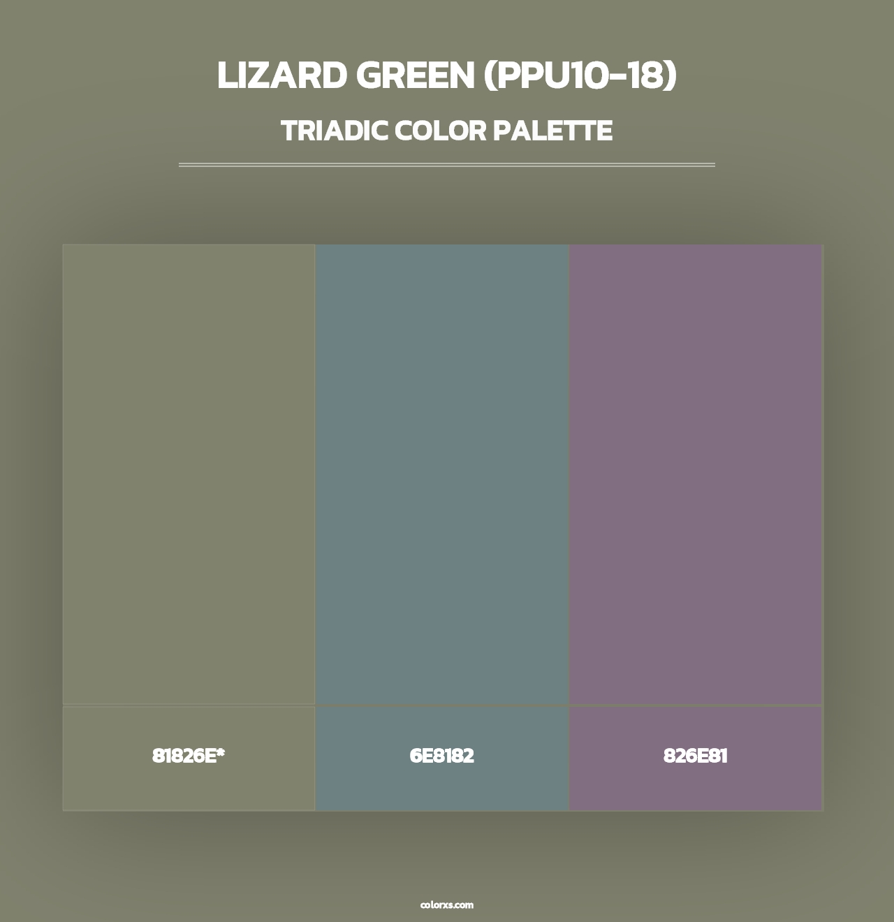 Lizard Green (PPU10-18) - Triadic Color Palette