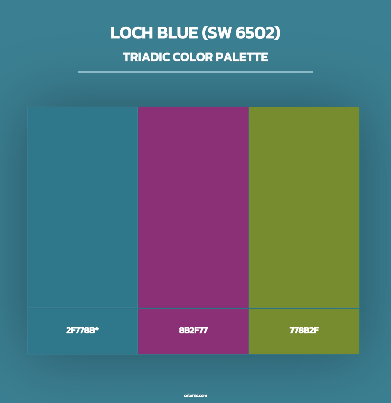 Loch Blue (SW 6502) - Triadic Color Palette