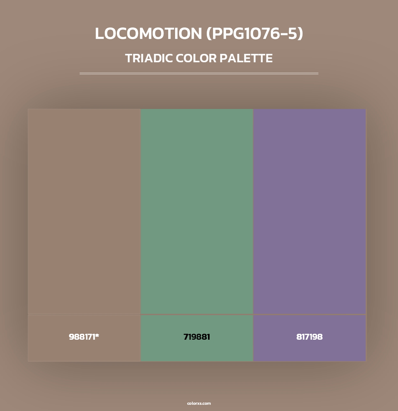 Locomotion (PPG1076-5) - Triadic Color Palette