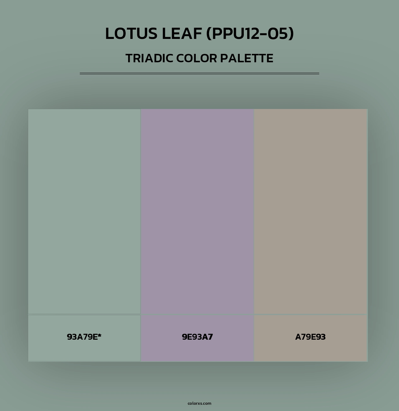 Lotus Leaf (PPU12-05) - Triadic Color Palette