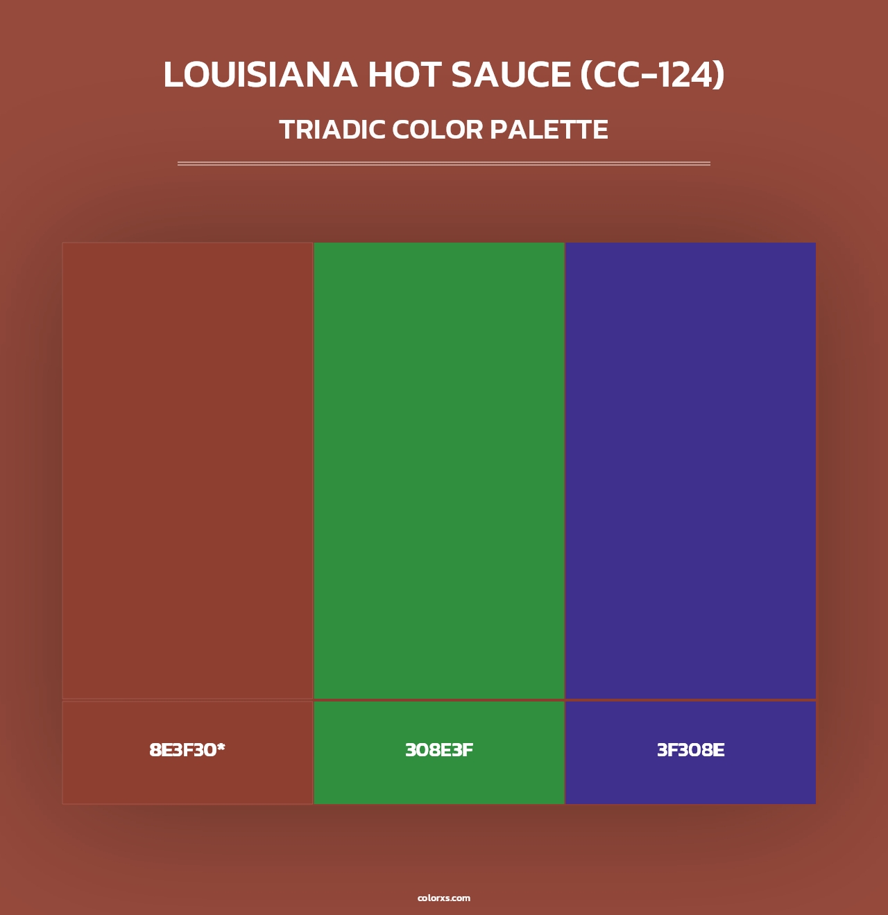 Louisiana Hot Sauce (CC-124) - Triadic Color Palette
