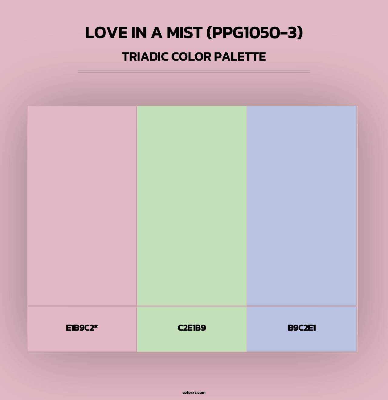Love In A Mist (PPG1050-3) - Triadic Color Palette