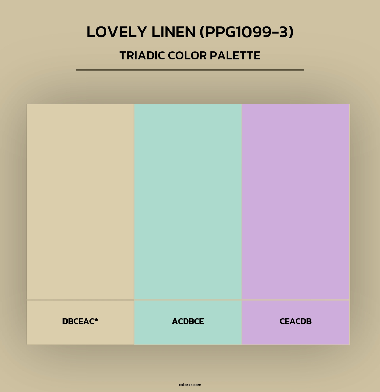 Lovely Linen (PPG1099-3) - Triadic Color Palette