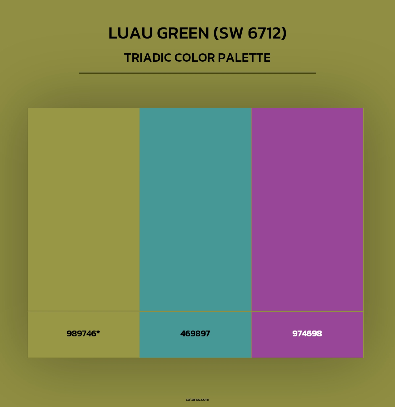 Luau Green (SW 6712) - Triadic Color Palette