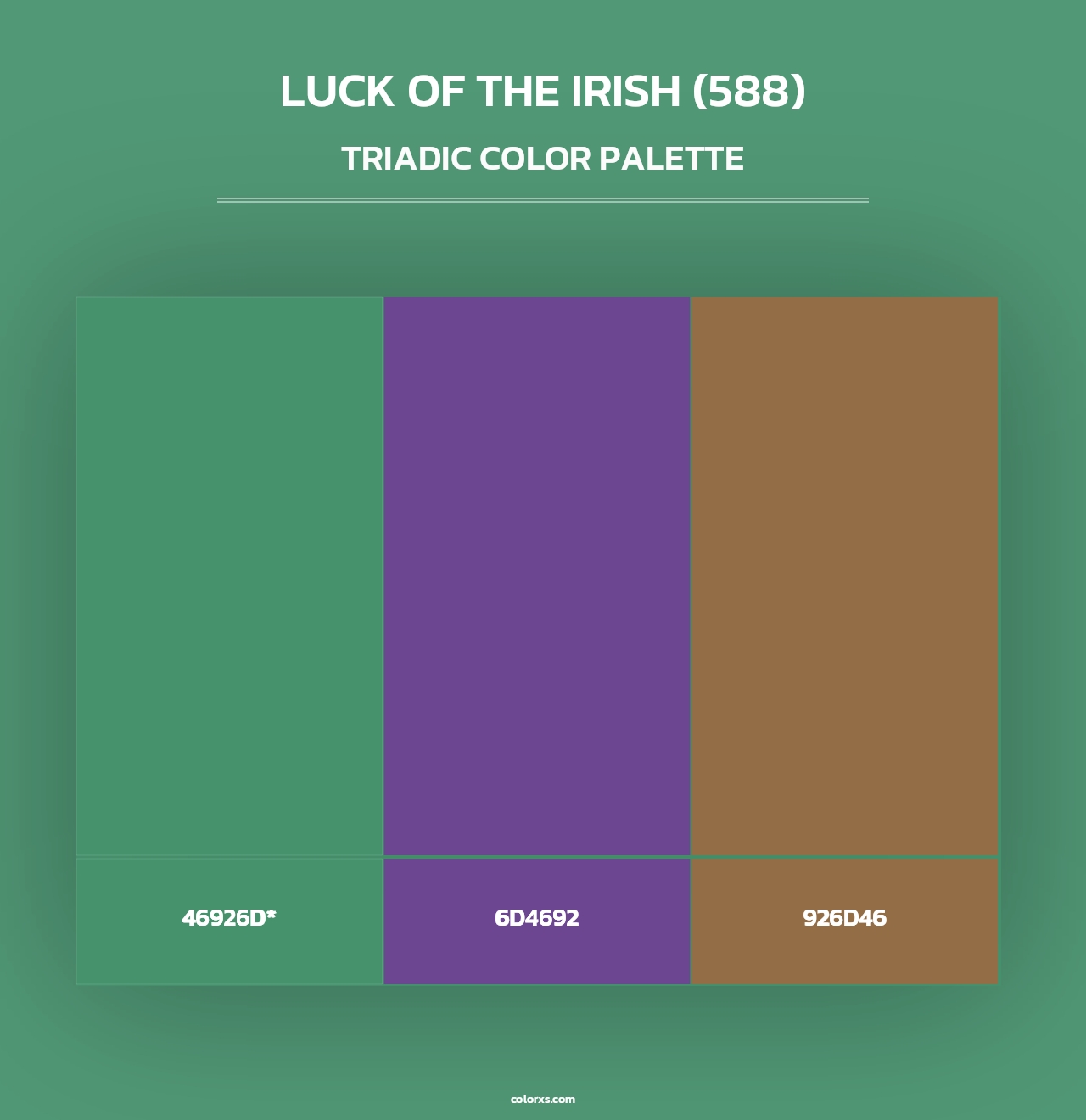Luck of the Irish (588) - Triadic Color Palette