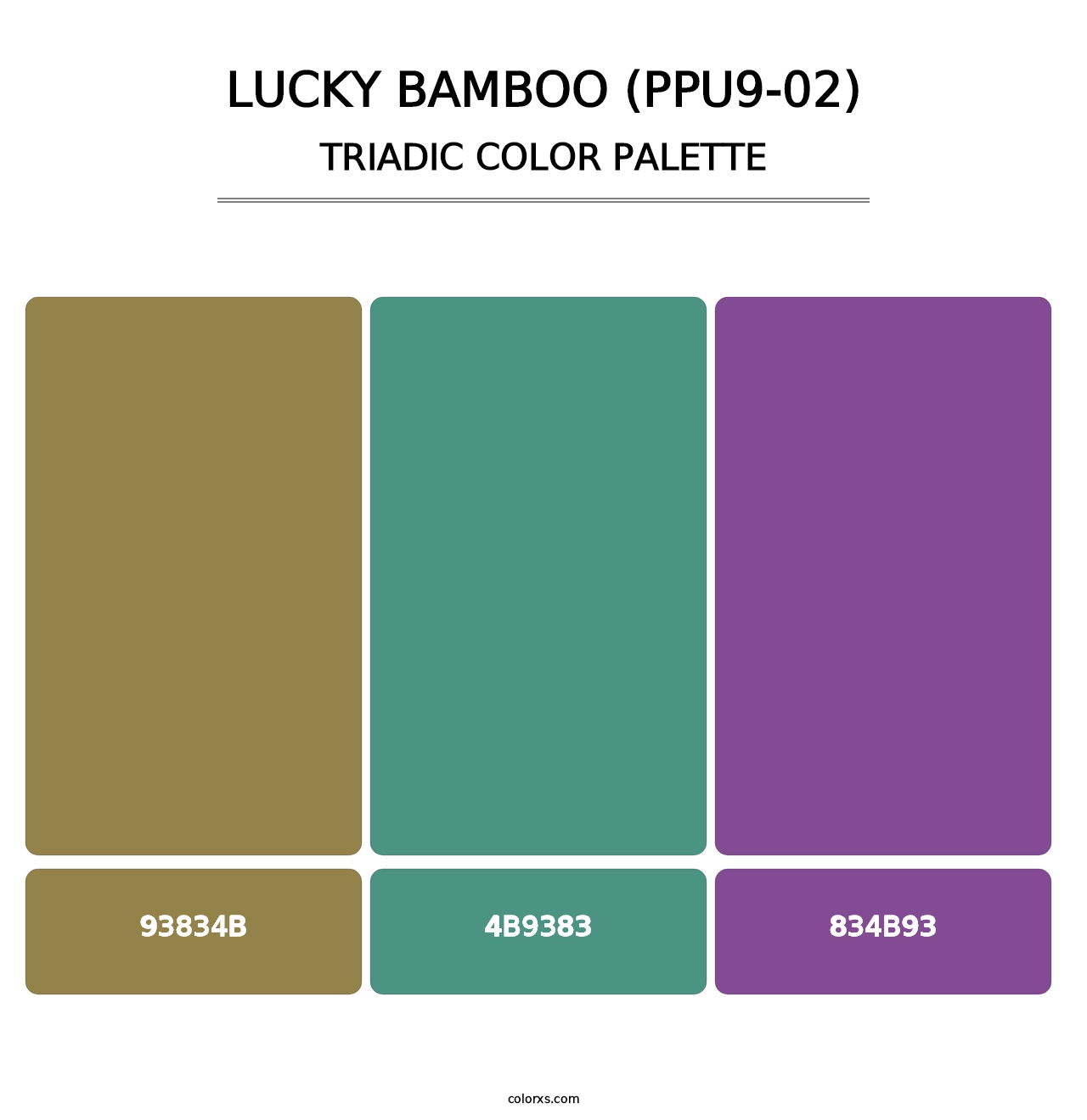 Lucky Bamboo (PPU9-02) - Triadic Color Palette