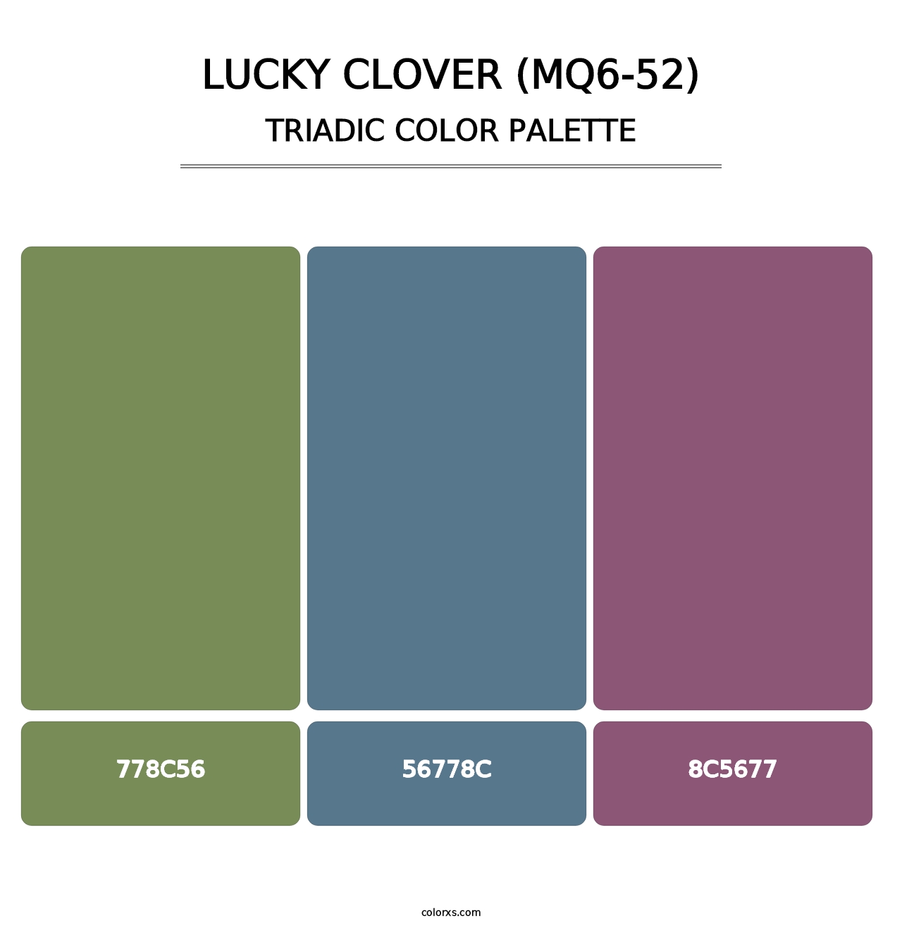 Lucky Clover (MQ6-52) - Triadic Color Palette