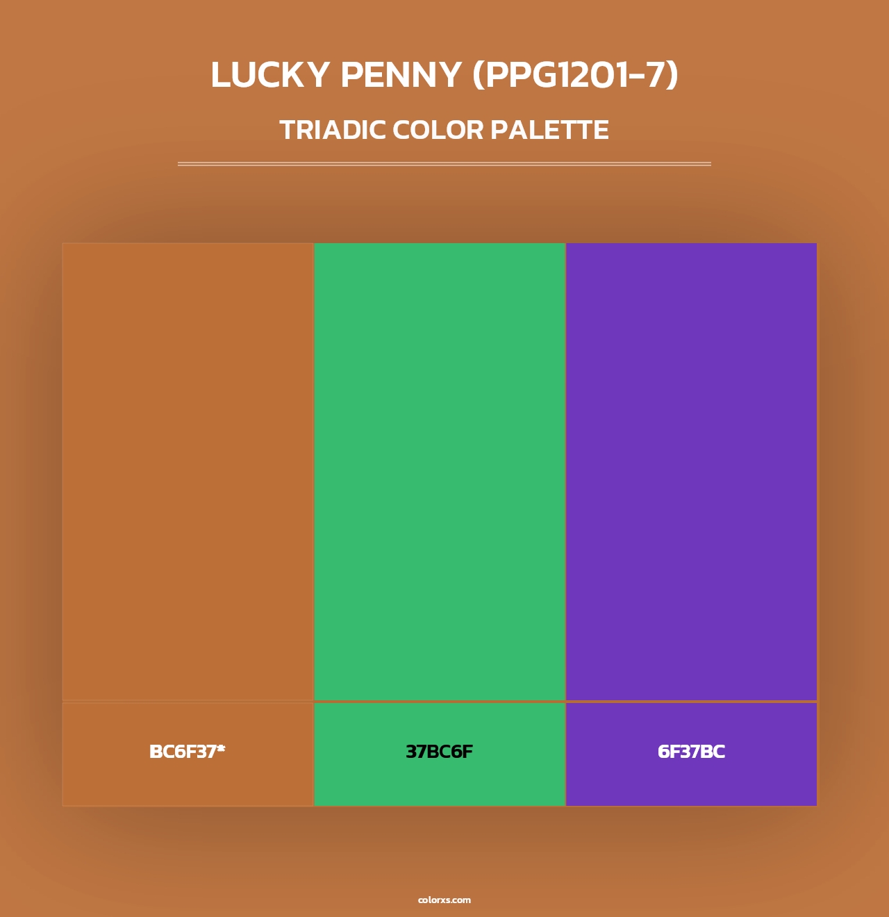 Lucky Penny (PPG1201-7) - Triadic Color Palette
