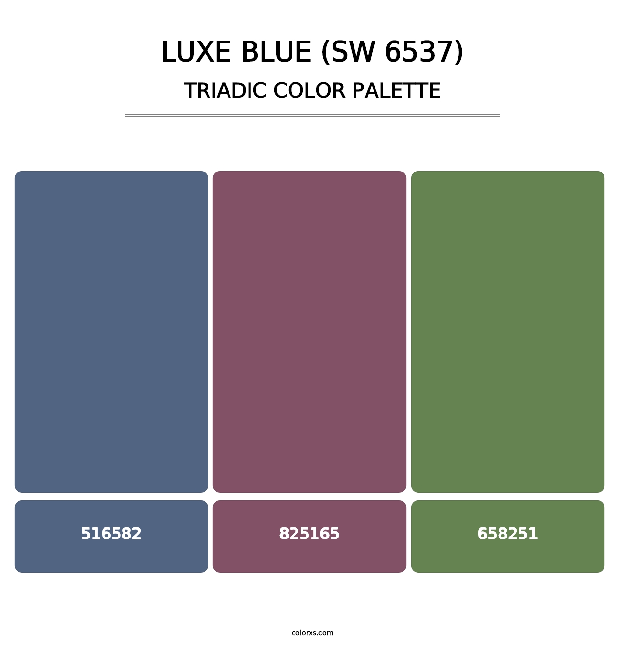Luxe Blue (SW 6537) - Triadic Color Palette