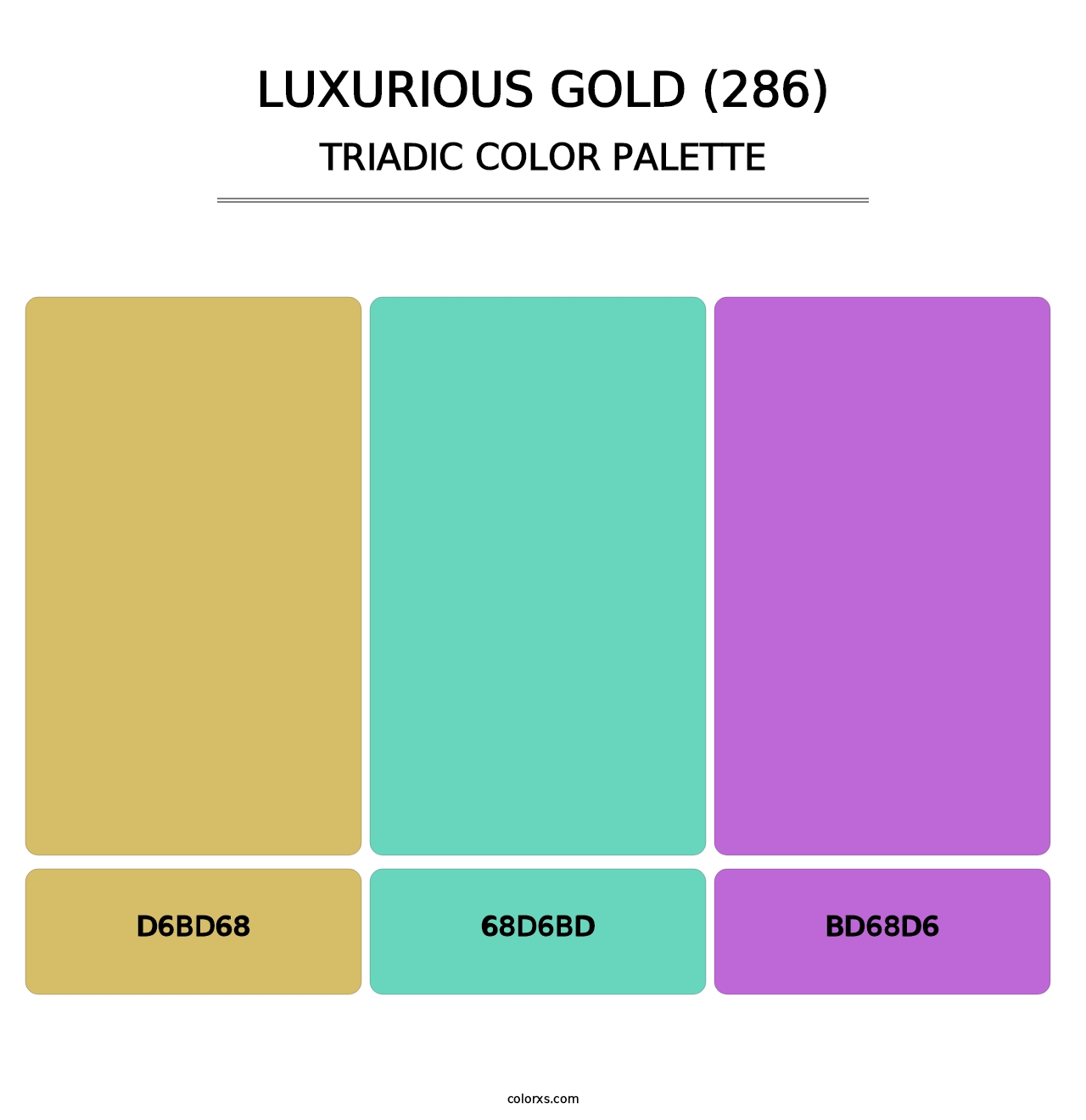 Luxurious Gold (286) - Triadic Color Palette