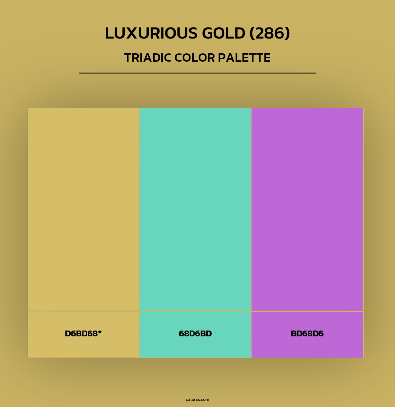Luxurious Gold (286) - Triadic Color Palette