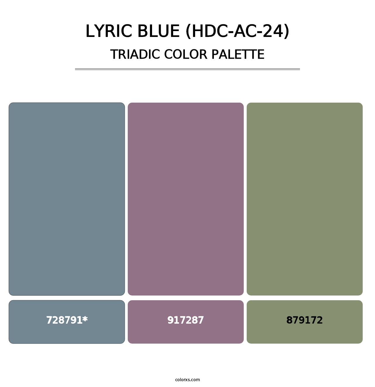 Lyric Blue (HDC-AC-24) - Triadic Color Palette