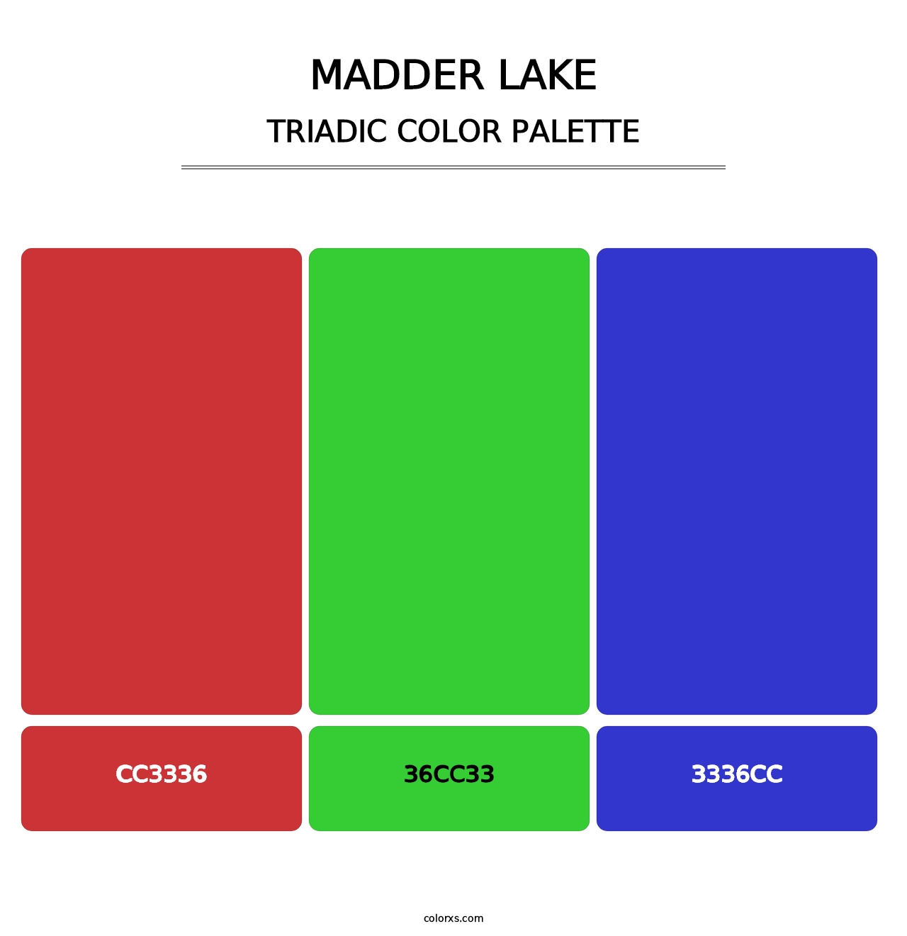 Madder Lake - Triadic Color Palette