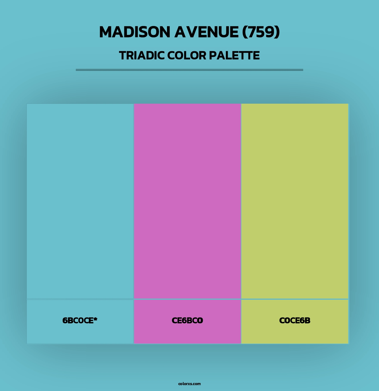 Madison Avenue (759) - Triadic Color Palette