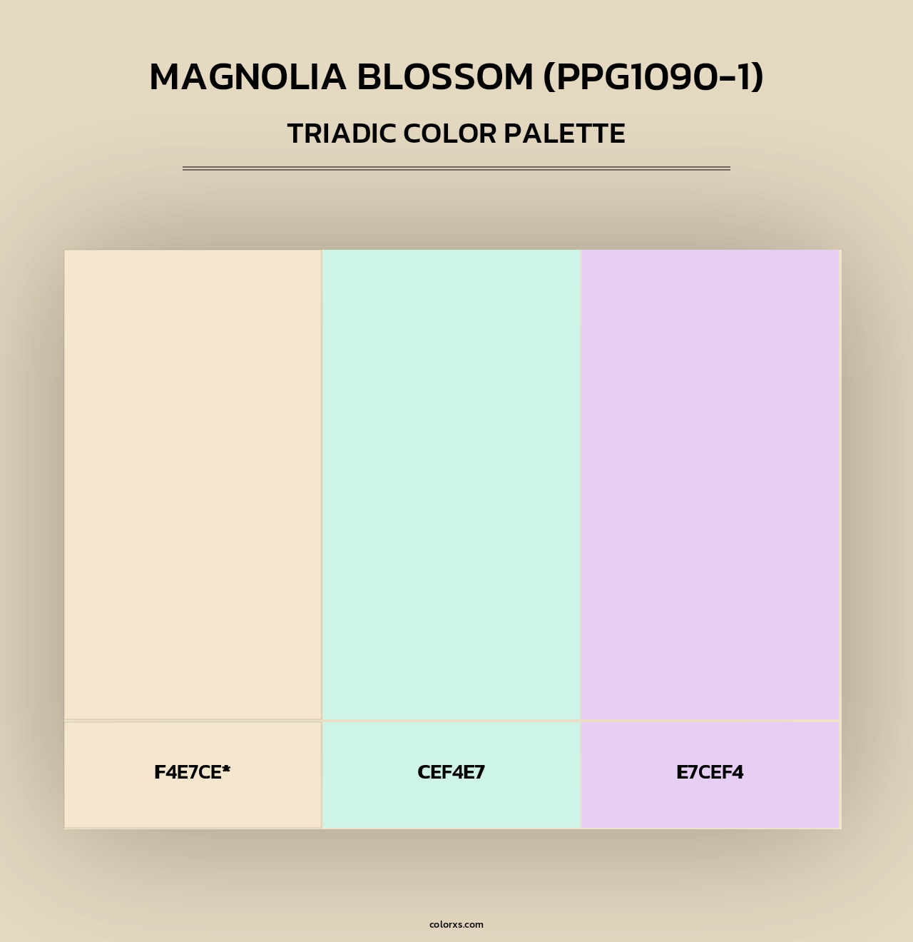 Magnolia Blossom (PPG1090-1) - Triadic Color Palette