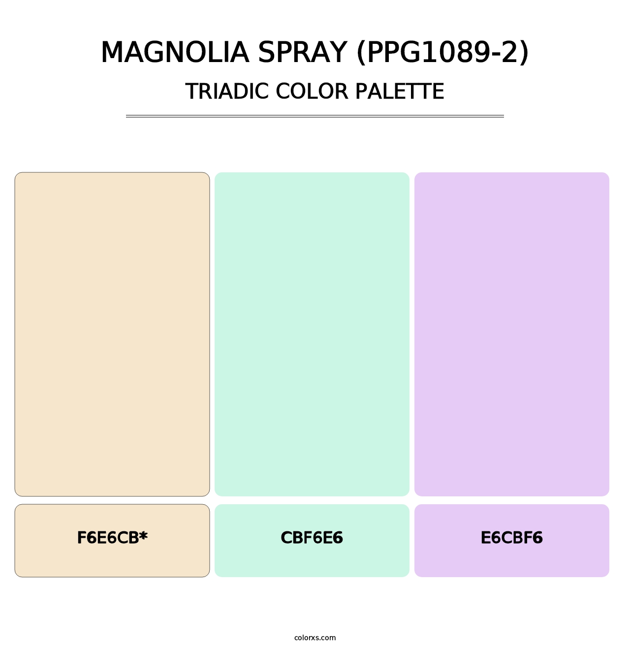 Magnolia Spray (PPG1089-2) - Triadic Color Palette