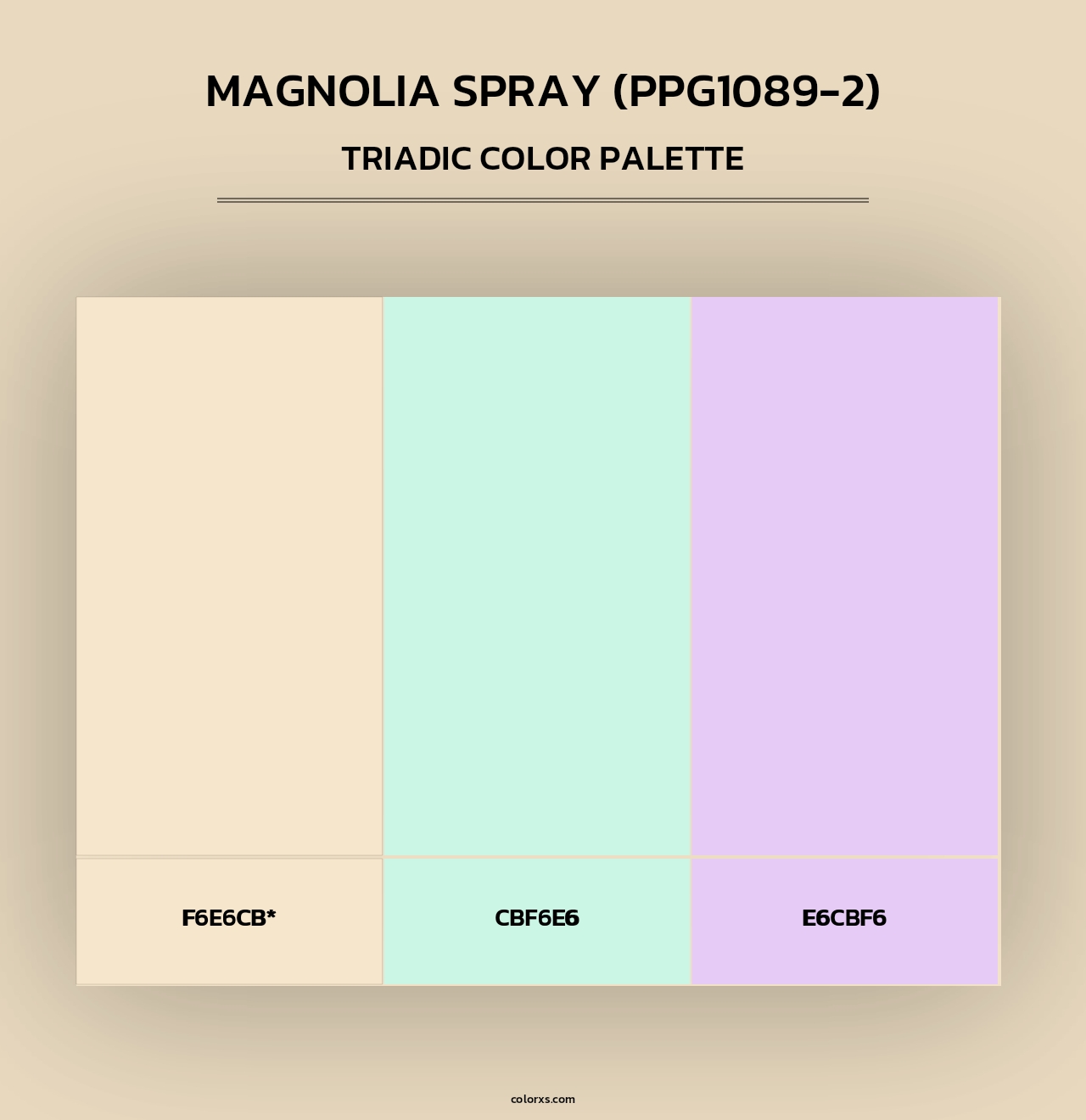 Magnolia Spray (PPG1089-2) - Triadic Color Palette