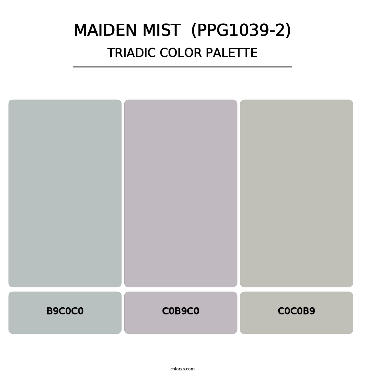Maiden Mist  (PPG1039-2) - Triadic Color Palette