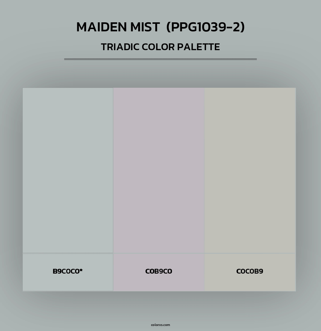 Maiden Mist  (PPG1039-2) - Triadic Color Palette