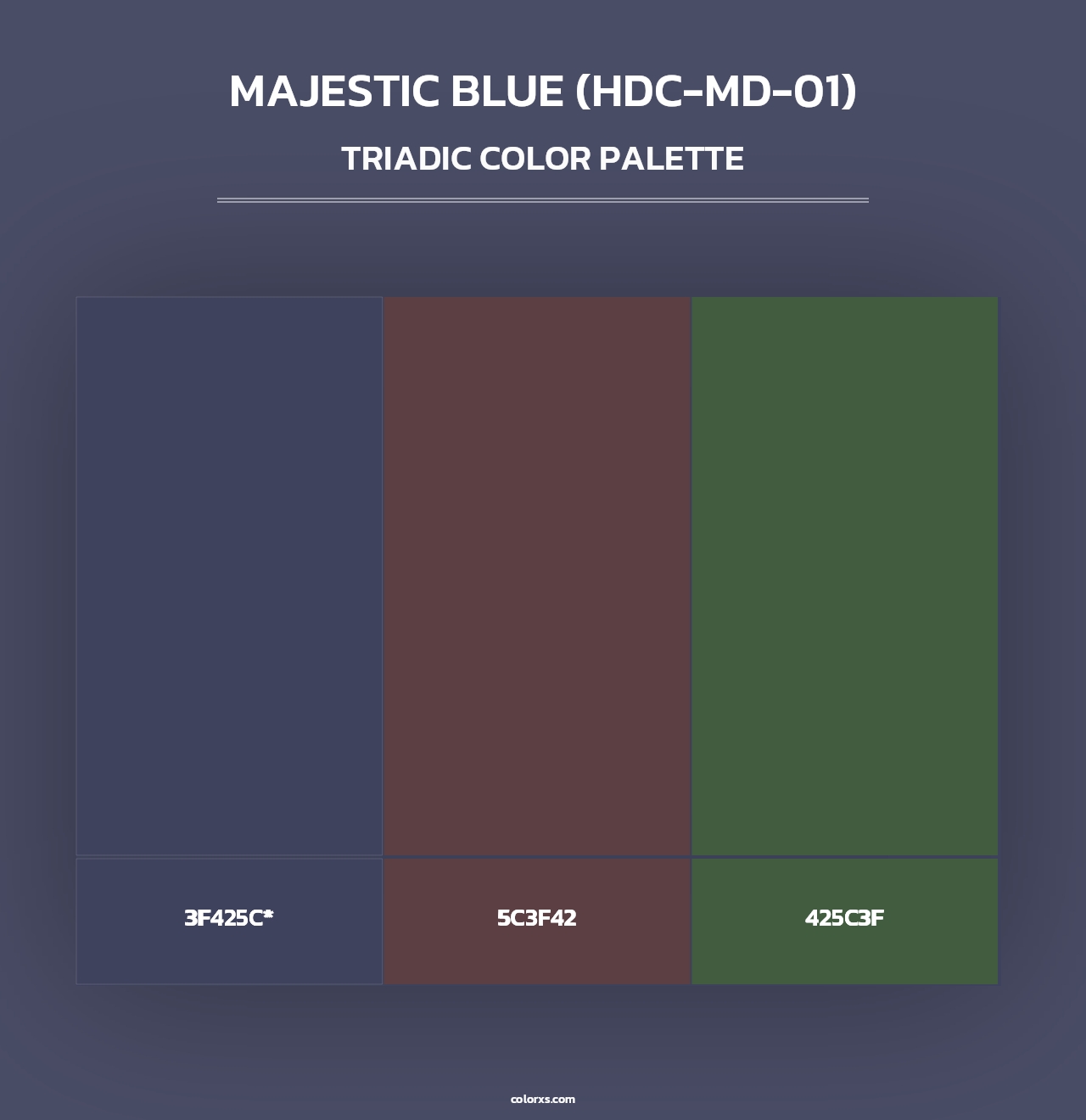 Majestic Blue (HDC-MD-01) - Triadic Color Palette