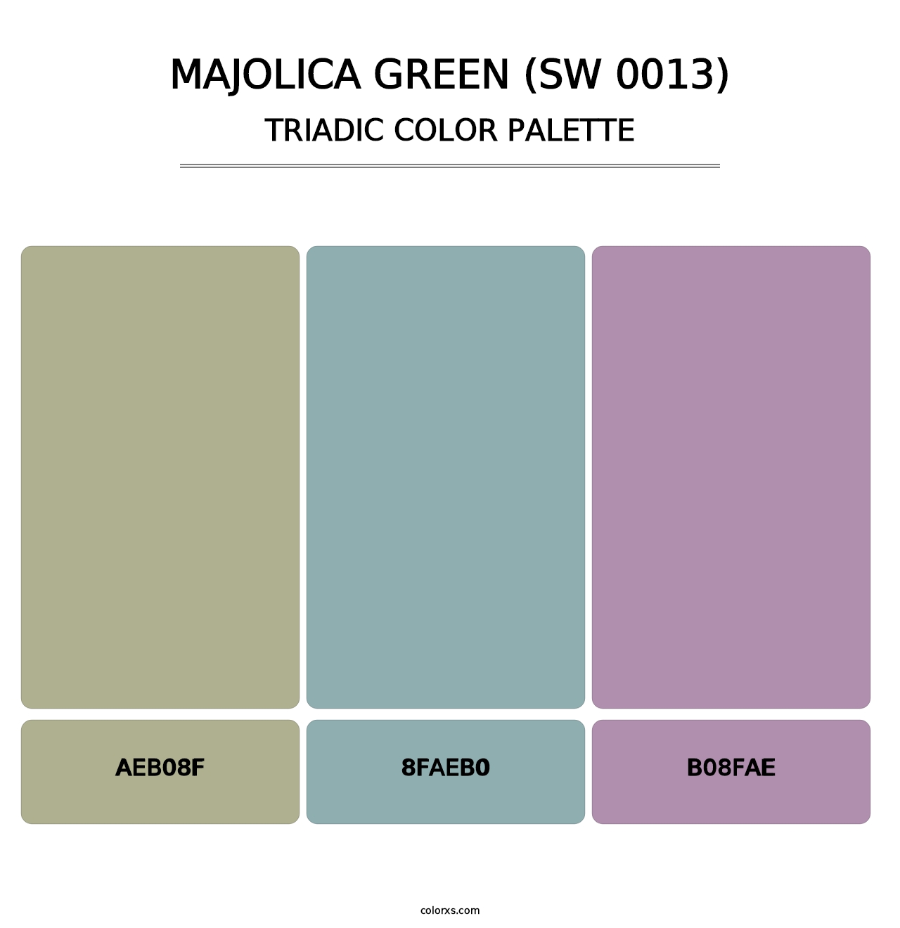 Majolica Green (SW 0013) - Triadic Color Palette